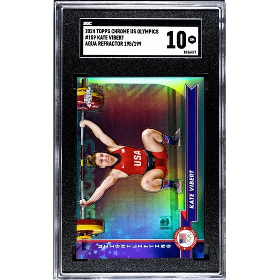 2024 Topps Chrome Us Olympics #159 Kate Vibert Aqua Refractor 195/199 SGC 10