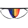 thumbnail image 3 of TANBOM Men's Double Thong Sexy Underwear Creative Design Fashionable Comfort Polyamide Fabric Rainbow Yellow M, 3 of 6