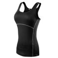 thumbnail image 1 of TOPTIE Yoga Racer Back Tank Top, Athletic Compression Tank, Junior-Black-L, 1 of 6