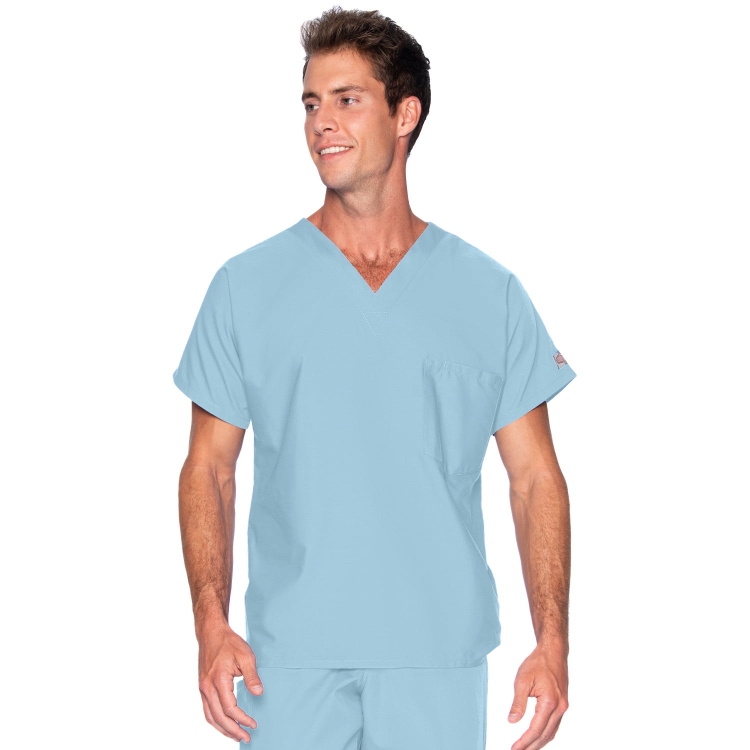 Landau Men's 1 Pocket V-Neck Medical Scrub Top 4098 Classic Relaxed Fit 