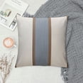 thumbnail image 2 of GOSMITH  Coffee Brown Patchwork Lumbar Throw Pillow Cover Farmhouse Burlap Cushion Case Neutral Oblong Pillowcase for Sofa Couch Bedroom Living Room Home Decor, 2 of 5