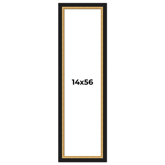 14x56 Frame Gold Real Wood Picture Frame Width 2.25 Inches | Interior Frame Depth 0.5 Inches |