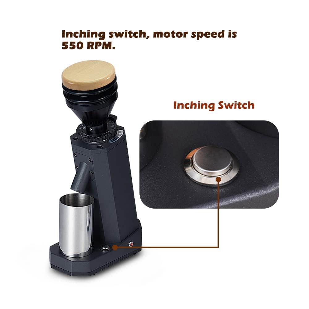 Electric Coffee Grinder - Samll Coffee Bean Mill Machine - 40MM Titanium Burr Metal - 75g Bean Hopper - 19 Gears