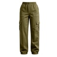 thumbnail image 4 of Admvng Womens Cargo Pants Elastic Waistband Comfortable Casual Hiking Work Pants, 4 of 9
