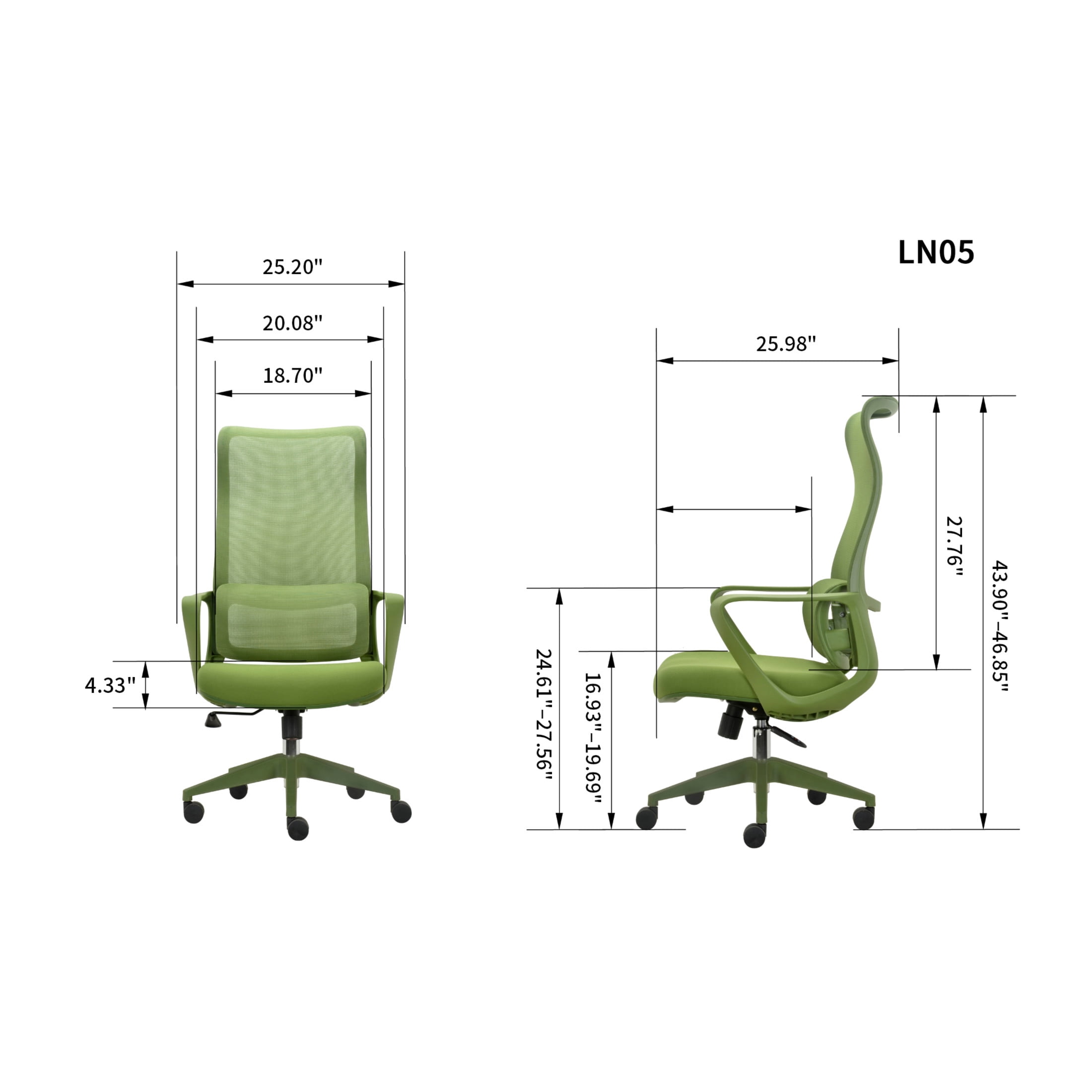 Noble House Ergonomic Mesh Swivel Office Chair, Lifting Multifunction Task Chair with Flip Arms and High-Backrest, Green