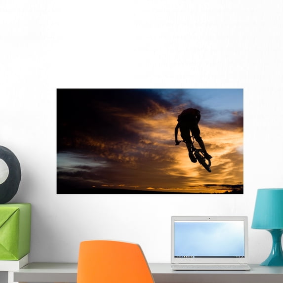 Bmx Jump to Sky2 Wall Mural by Wallmonkeys Peel and Stick Graphic (24 in W x 14 in H) WM111538