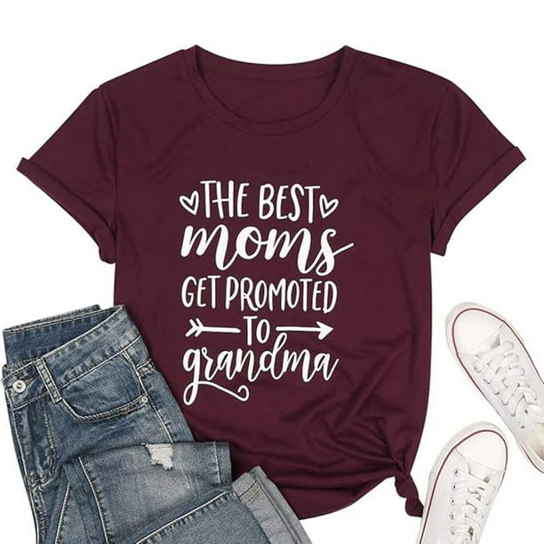 Camiseta informal de mujer con cuello redondo y estampado de letras: jersey de manga corta para otoño y vacaciones