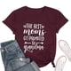 thumbnail image 1 of Camiseta informal de mujer con cuello redondo y estampado de letras: jersey de manga corta para otoño y vacaciones, 1 of 2