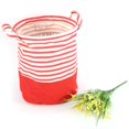 thumbnail image 3 of Cesta redonda plegable para la colada, cesto para ropa sucia en el hogar, almacenamiento en armario #raya roja, 3 of 3
