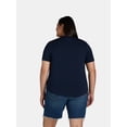 thumbnail image 3 of Terra & Sky Women’s Plus Size V-Neck Tee with Short Sleeves, Sizes 0X-4X, 3 of 5