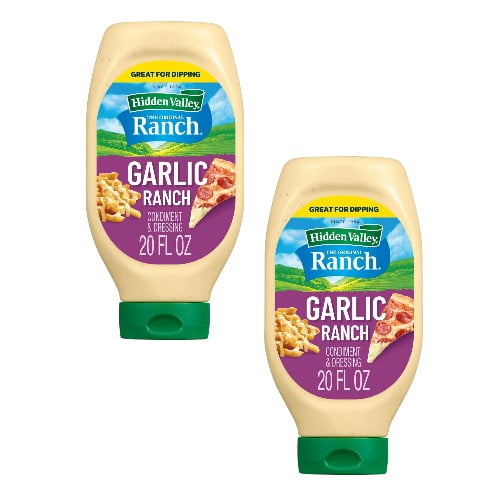 ( 2 Pack ) Hidden Valley Condiment & Dressing, Garlic Ranch 20 Fl Oz
