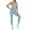Blue, variant on Rrunsv Two Piece Yoga Sets for Women Women's 2 Piece Workout Sets High Waisted Seamless Leggings with Padded Sports Bra Sets Blue,S
