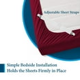 thumbnail image 6 of 300 Thread Count 100% Egyptian Cotton Sleeper Sofa Bed Sheet Set Solid King Size (76"x 80"x 10" ) with 4 -PCS Fitted Straps Color Burgundy, 6 of 6