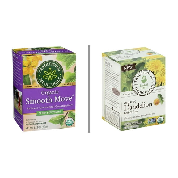 Traditional Medicinals Organic Smooth Move 16 ct & Traditional Medicinals Organic Dandelion 16 ct