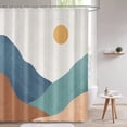 thumbnail image 5 of Boho Mountain Shower Curtain Minimalist and Abstract Shower Curtain Set  with 12 Hook 72×72 Inches, 5 of 7