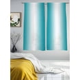 thumbnail image 3 of Sheer Curtains 72 Inches Long 2 Panels, Minimalist Teal Ombre Stripe Texture Rod Pocket Curtain Voile Draperies, Modern Abstract Art Light Filtering Window Treatment for Living Room Kitchen Bedroom, 3 of 8