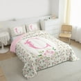 thumbnail image 3 of Castle Fairy Personalized Initial Letter C 2Pcs Bedding Comforter Set for Children Women Men,Floral Rose Bow-Tietwin Comforter Sets,Monogrammed Alphabet Breathable Bedding Set,Breathable Home Decor, 3 of 8