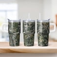 thumbnail image 2 of 20oz Stainless Steel Travel Tumbler with Handle & Straw, Geometric Textured Design, Double Wall Insulated Leak-Proof, 2 of 5