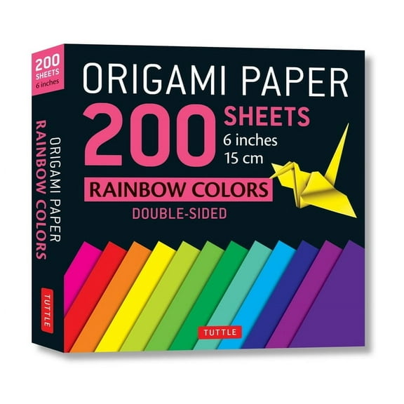 Origami Paper 200 Sheets Rainbow Colors 6 (15 Cm): Tuttle Origami Paper: High-Quality Double Sided Origami Sheets Printed with 12 Different Designs (Instructions for 6 Projects Included)