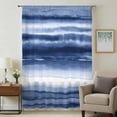 thumbnail image 2 of Navy Blue Ombre Semi Sheer Curtains Drapes for Living Room, Bedroom, French Doors Window 108 Inches Long, Modern Abstract Art Farmhouse Rod Pocket Chiffon Curtain Drapery Voile Draperies Panel, 2 of 8