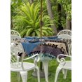 thumbnail image 3 of Outdoor Tablecloths with Umbrella Hole & Zipper, Retro Farm Animals Round Tablecloth 54 Inch, Country Cow Pig Chicken Turquoise Wood Waterproof Table Cloth, Patio/Pool/Picnic Table Covers, 3 of 8