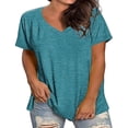 thumbnail image 2 of ZKCCNUK Womens Tops Under $5 Women's Summer Blouse Plus Size Summer Short Sleeve T-Shirts Casual Tunic Tops, 2 of 5