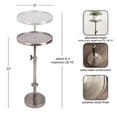 thumbnail image 5 of Kate and Laurel Engles Traditional Adjustable-Height Pedestal Drink Table, 10 x 10 x 30, Polished Nickel, Vintage Round Living Room Pedestal Table for Indoor Plant Stand with Protective Tabletop Lip, 5 of 8