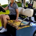thumbnail image 3 of Renewold Universal Golf Cart Seat Cover Comfortable Blanket & Cooling Towel for EZGO Yamaha Club Cars and More 2-Seat Golf Cart, American Tribal Highland Cow Sunflower, 3 of 5