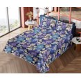 thumbnail image 4 of Ambesonne Tropical Fitted & Flat Sheet with Shams 4 Pcs Set, Exotic Sprigs Leaves Art, Calking, Dark Violet and Lavender, 4 of 5
