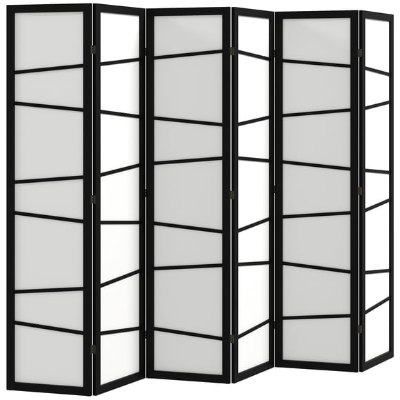 CoSoTower Paravent Pliant 66,9 Pouces, Cloison Murale à 6 Panneaux avec Cadre en Bois pour Chambre, Bureau à Domicile, Blanc