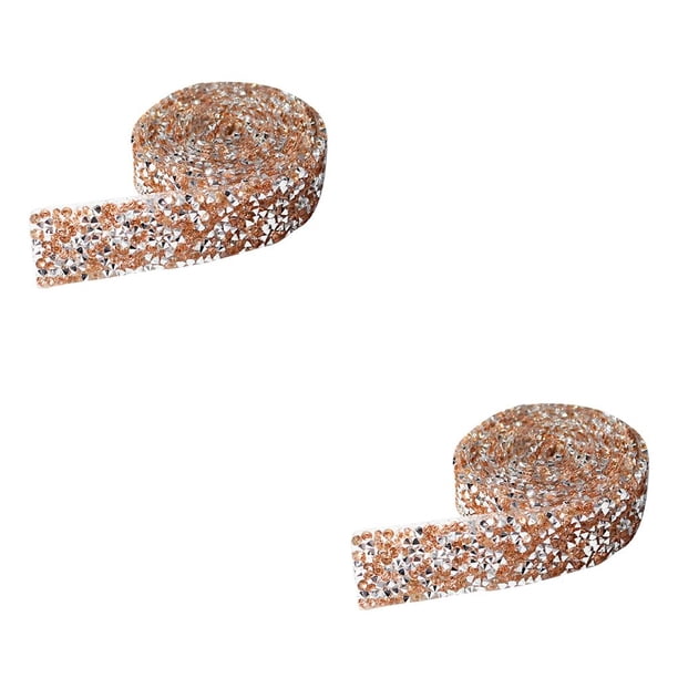 Wosthever Pegatinas ostentosas, decoración de cristal de resina, cinturón DIY, apliques para ropa, decoración artesanal, cuentas, tira de taladro para Champán 1 Código 1 cm de ancho 2piezas Wosthever CBP336058