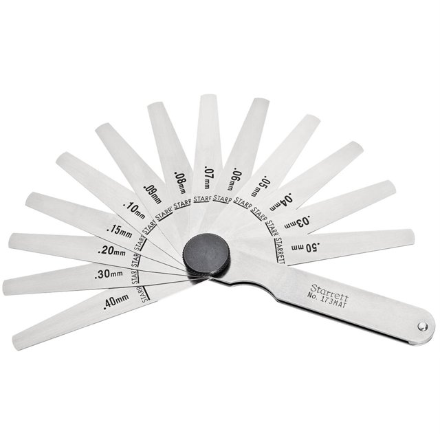 173MAT Medidor de espesor de lectura milimétrica, hojas cónicas, .03-.50 mm de espesor, incluye 13 hojas que van desde .03 a .50 mm de espesor STARRETT 173MAT