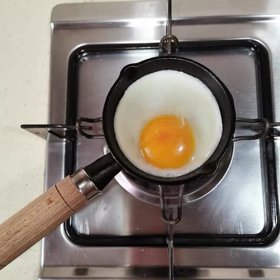 OFFIGAM Mini Cast Iron Pan for Frying, Single Piece Non-Stick Skillet