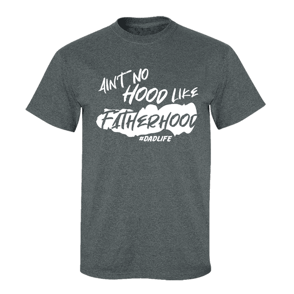 Men's Father's Day Ain't No Hood Like Fatherhood Short Sleeve T-shirt-Heather Grey-xxl
