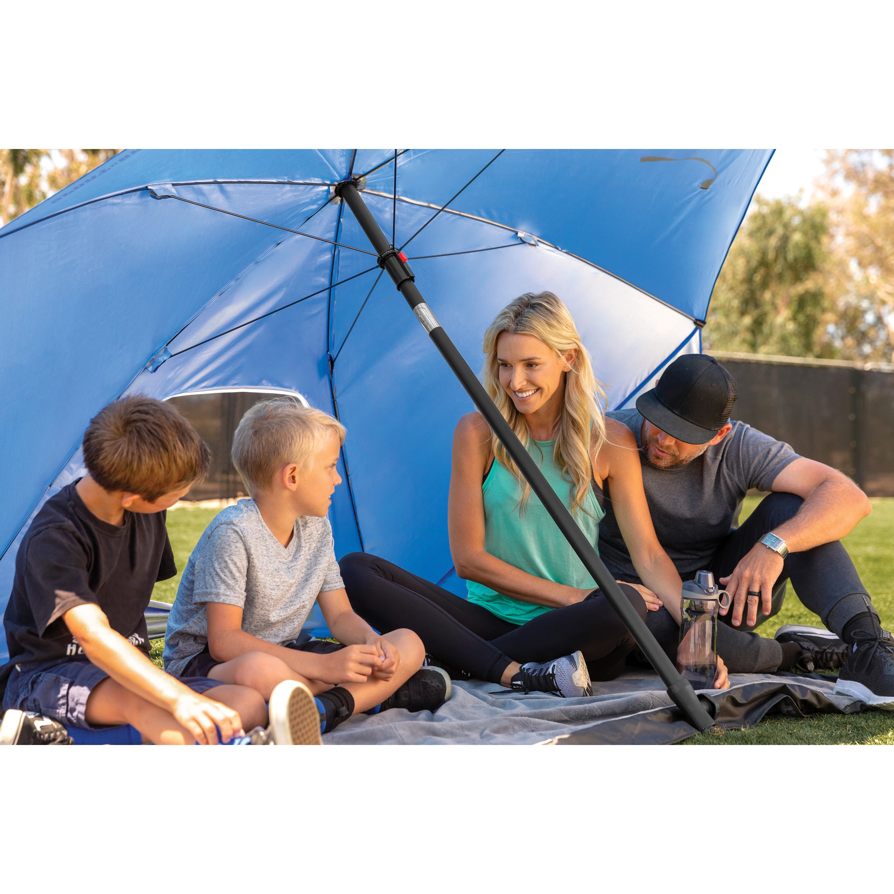 Blue Sport-Brella Ultra 8' Portable All-Weather and Sun Umbrella with Carry Bag