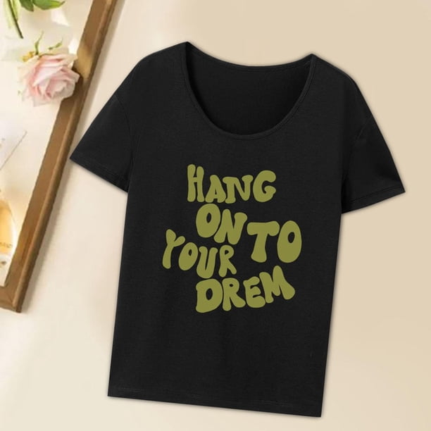 Camiseta de recuerdo para mujer con cuello redondo Yinane L