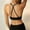 Black, variant on DuoJiaJ Women V Neck Sports Bras CrissCross Strappy Wirefree Padded Low Impact Yoga Gym Bra Workout Crop Tops Bras for Women Black