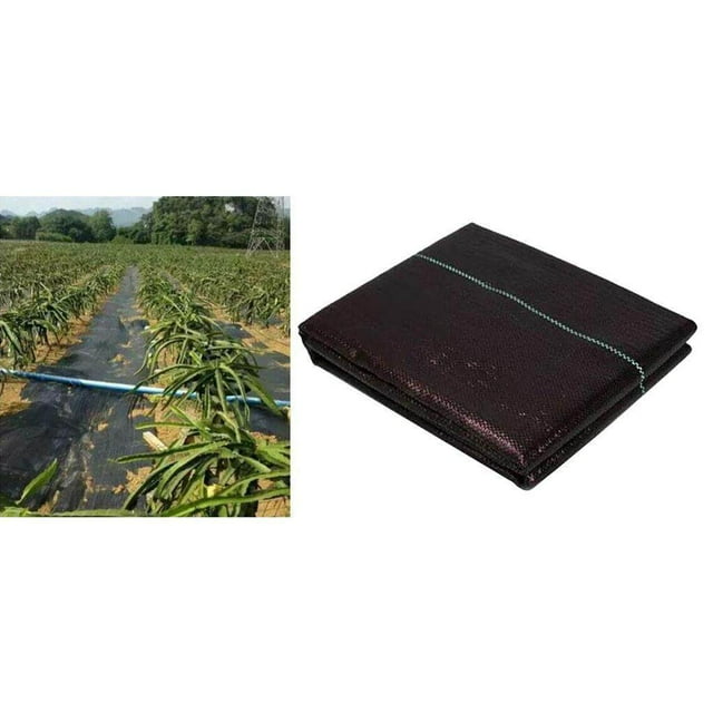 ziyahi Black Weed Barrier Blocker Landscape Fabric with Grid Strips 1.5x5meter