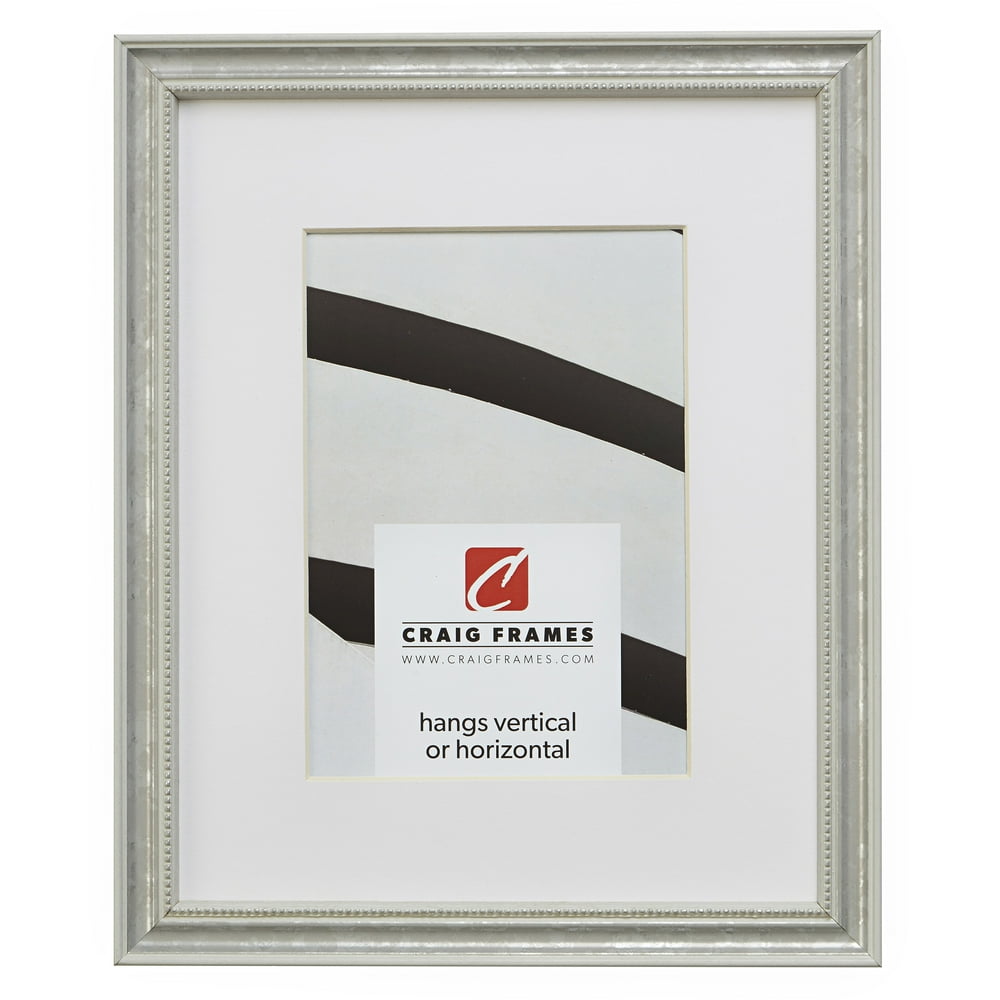 Craig Frames 314WH 13 x 19 Inch Ornate White and Silver Picture Frame