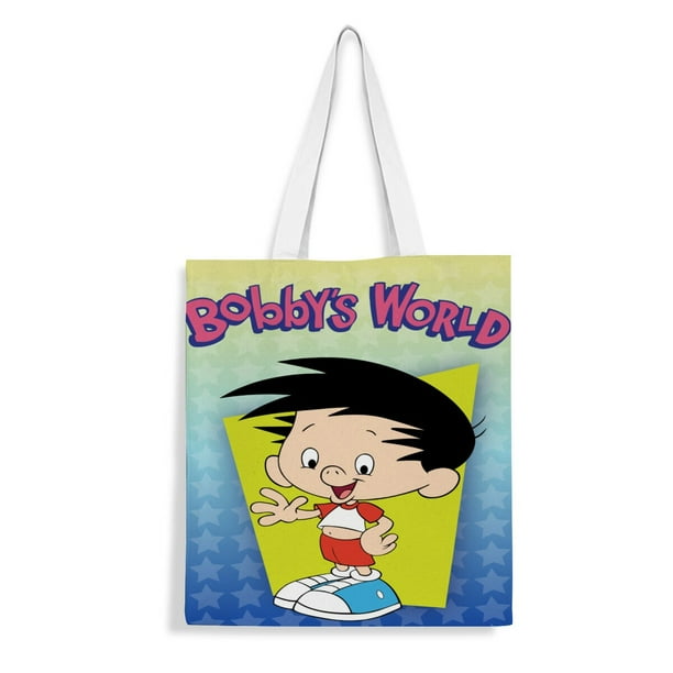 Bobby's World Bolso de tela con estampado de lienzo para mujer, bolsa de compras reutilizable y estética, con cremallera interior, regalo para mujer,40*40cm.