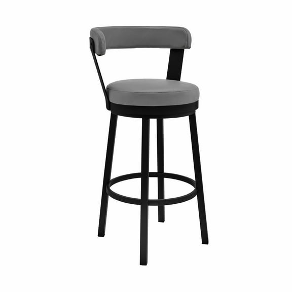 Armen Living Bryant Swivel 30 in. Faux Leather Bar Stool