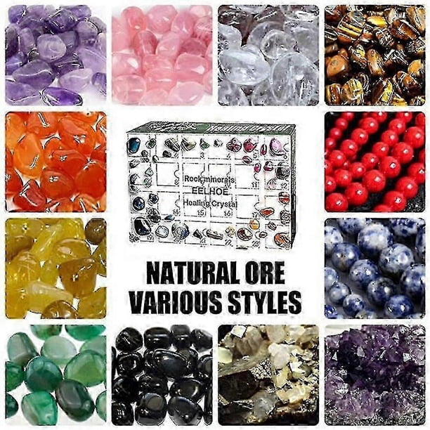 2026 2022 Christmas 24 Days Countdown Advent Calendars Kids Xmas Gift - Healing Crystal Natural Stone Rocks
