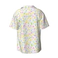 thumbnail image 6 of Lsque Colorful Dandelion print Men's Cuban Collar Short Sleeve Shirt Summer Beachwear Casual Button Down Fashionable Vacation Leisure Shirt-4X-Large, 6 of 7