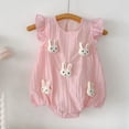 thumbnail image 2 of JUMEYU Infant Clothes Baby Girls Romper Cute Bodysuit Short Sleeve Playsuits Jumpsuit Infant Summer Clothes 0 3 6 9 12 18 24 Months (Pink,4-8 Months), 2 of 4