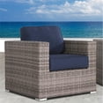 thumbnail image 2 of Living Source International Wicker Club Patio Chair w/  Cushion in Navy, 2 of 3