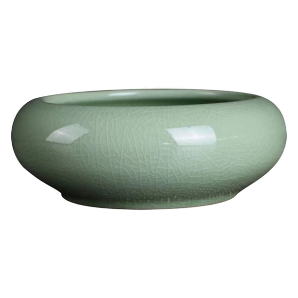 Macetero Redondo de Cerámica, Cuenco Decorativo Grande con Diseño Sin Costuras, Maceta sin Agujeros con Material Ecológico, Centro de Mesa Elegante para Nenúfares, Plantas Acuáticas, Hidroponía