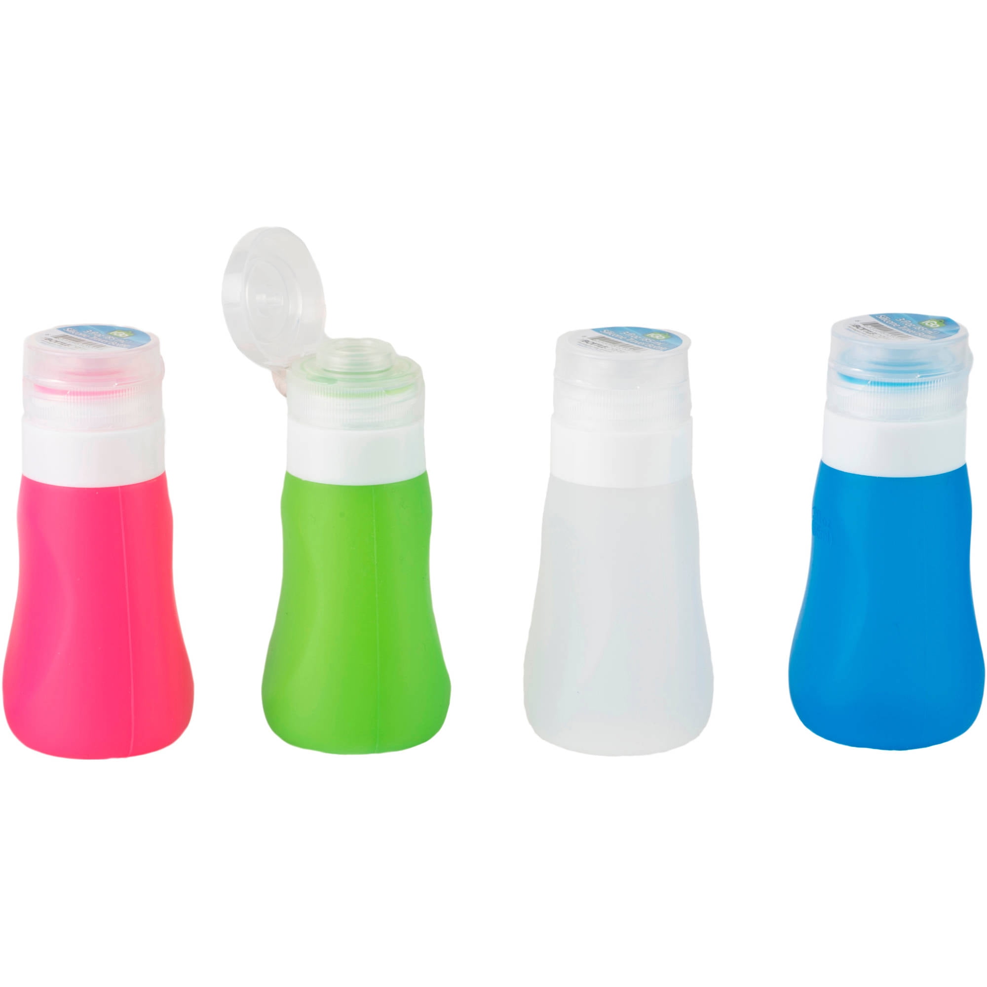 iGO Silicone Travel Bottle, 3 oz, 4 Pieces, Multi