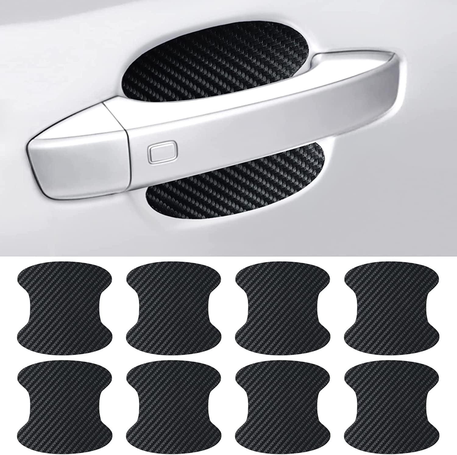 8PCS Car Door Handle Sticker 3D Carbon Fiber Anti Scratches Protective –  PROARTS AND MORE