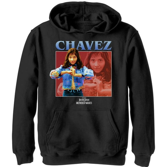 Boy's Marvel Doctor Strange in the Multiverse of Madness Chavez Pull Over Hoodie Black Small