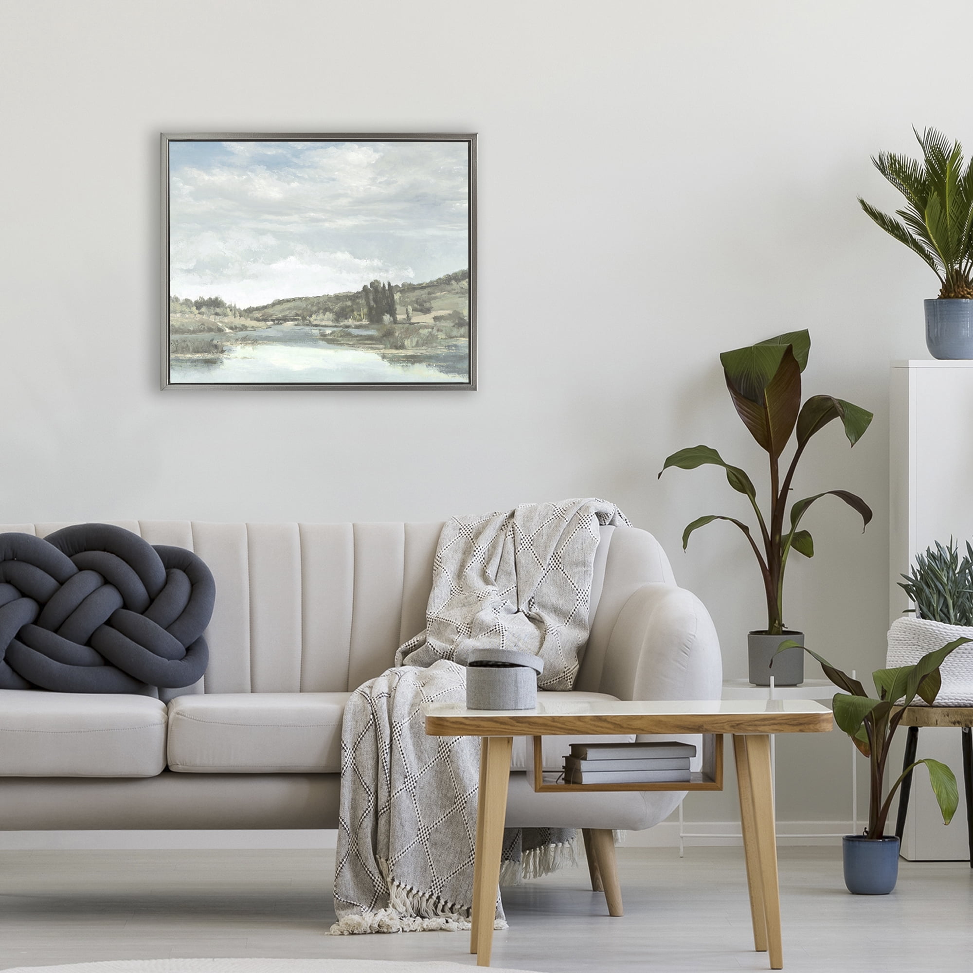 Stupell Industries On The Water Landscape Gray Framed Floater Canvas Wall Art, design by Christy McKee